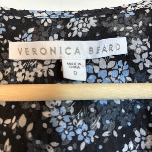Veronica Beard Sean Floral Jacquard Silk Mini Dress Size 0 Romantic Cocktail - Picture 8 of 11